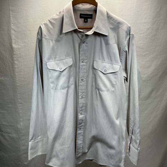 Panhandle Slim Western Shirt Diamond Pattern Snap Button Front L 16‎ 1/2 35 - Picture 6 of 11